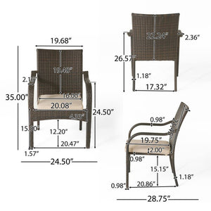 English Elm Christopher Knight Home® - Outdoor Acacia Wood Dining Set With Stackable Pe Rattan Chairs & Bench - Stylish Patio Essential N773OD00048G
