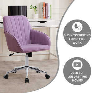 English Elm Ty Stylish Ergonomic Swivel Office Chair - Comfortable Lilac Velvet Design For Home & Work Spaces W2311P199116-GIGA
