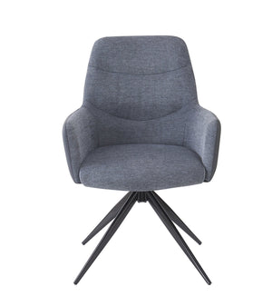 English Elm Hester Gray Fabric Arm Chair Set of 2 — Padded Seat & Back, 23" Wide, Iron Legs, 220lb Capacity, Stylish B2726P396743