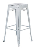 OSP Home Furnishings Bristow 30" Antique Metal Barstool Antique White
