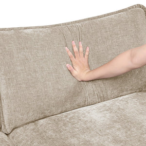 English Elm Modern Plush Chenille Loveseat with Pocket Coil Support, Reversible Cushions & Removable Zippers for Easy Care and Lasting Comfort taupe 34.5 L x 29 W x 8.5 H B011S01805