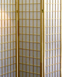 English Elm 70" Tall 3-Panel Room Divider Screen - Elegant Japanese Style With Natural Wood Finish & Light Diffusion B072115958