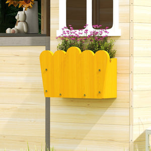 English Elm Kids Solid Fir Outdoor Playhouse with Bench Service Station and Flowerpot Holders T3971P439336