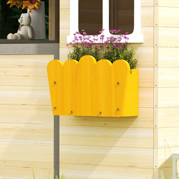 English Elm Kids Solid Fir Outdoor Playhouse with Bench Service Station and Flowerpot Holders T3971P439336