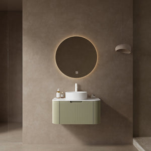 English Elm Dina 30" Modern Wall-Mounted Vanity With Soft-Close Drawer & Round Ceramic Sink In Light Green W2615S00049