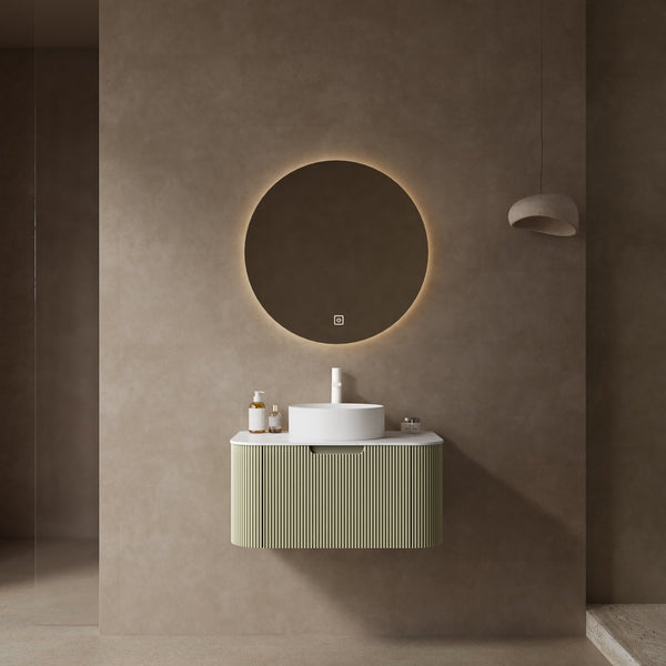 English Elm Dina 30" Modern Wall-Mounted Vanity With Soft-Close Drawer & Round Ceramic Sink In Light Green W2615S00049