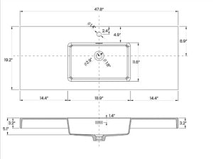 English Elm Grace 48" Walnut Floating Bathroom Vanity With Glossy White Sink, Soft-Close Drawers & Eco-Friendly Design W1865P281237