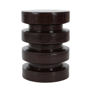 English Elm Modern Mgo Three Tier Round Accent Table Weather Resistant Patio and Living Room Decor Brown N770P359379B