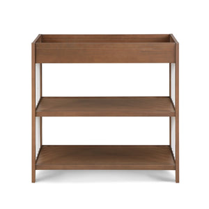 English Elm Pixie Mid-century Nursery Changing Table with Spindle Sides and Open Storage Shelves Walnut B022P204853