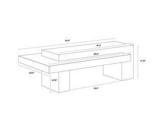 Sunpan Herriot Contemporary Coffee Table with Unique Timber Effect and Striking Concrete Design for Any Space Dark Brown / Grey