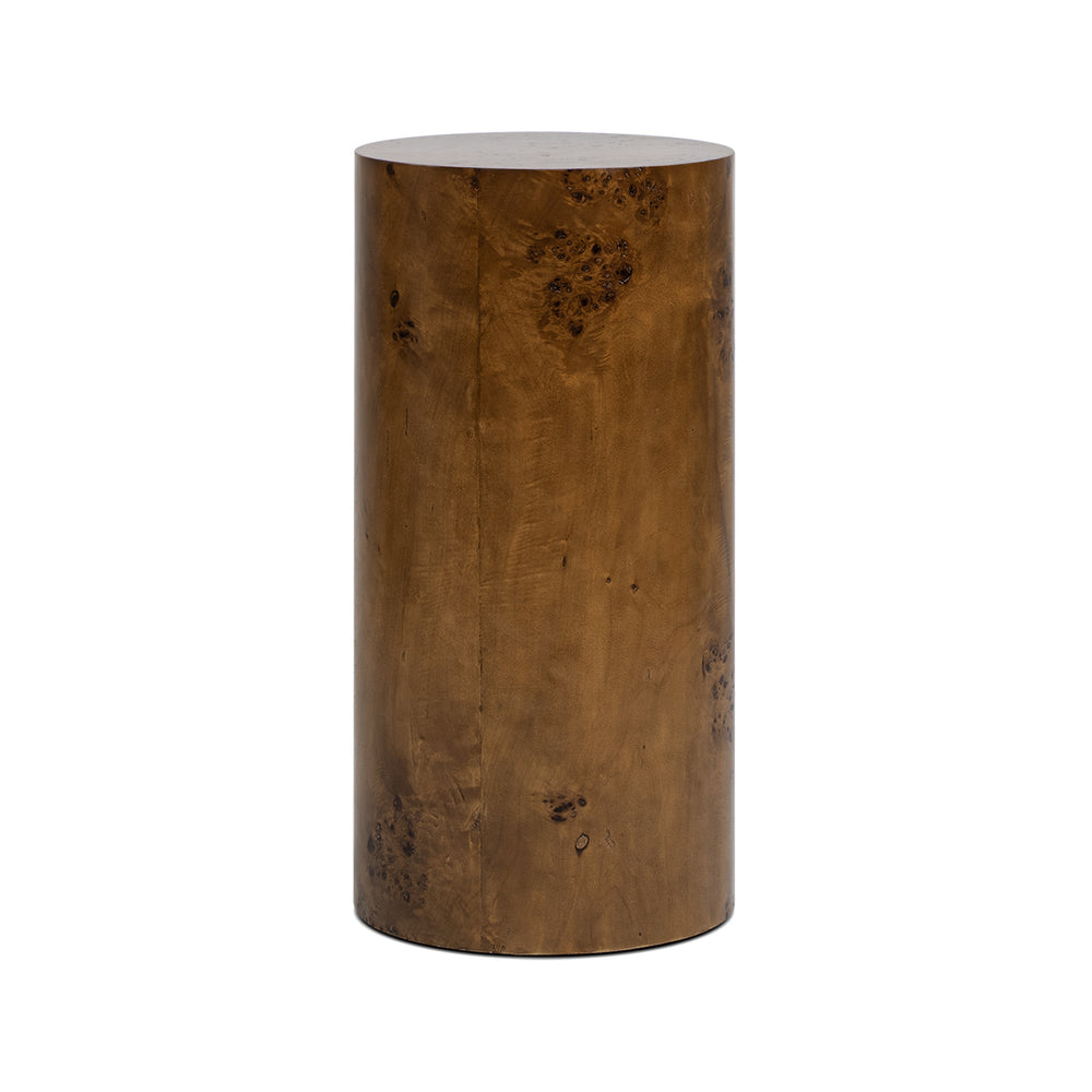 English Elm Jennifer Taylor Home - Nebula 29.5" Burl Accent Pillar Side Table – Unique Walnut Wood Design For Elegant Home Décor B2719P292911