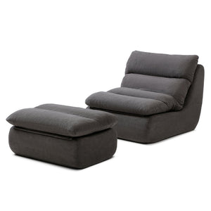 English Elm 32" Tufted Foam Chaise Lounge with Matching Ottoman for Adults Bedroom Living Room Grey W1117P436336