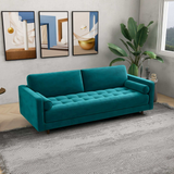 English Elm Ashcroft Furniture - Anthony  Teal Velvet Sofa