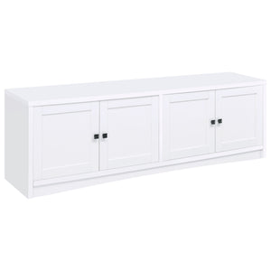 English Elm Lunetta Wide Media Console Four Door Cabinet Engineered Wood for Living Rooms White B062P447780