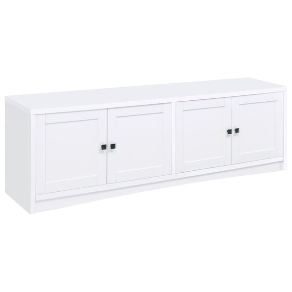 English Elm Lunetta Wide Media Console Four Door Cabinet Engineered Wood for Living Rooms White B062P447780