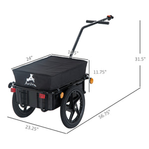 English Elm Aosom Bike Cargo Trailer with Waterproof Oxford Cover and 16 Inch Rubber Wheels W2225P217048