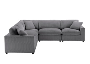 English Elm Chelsea Modular 5-Piece Sectional Sofa - Charcoal, Stylish & Family-Friendly With Easy Maintenance B050S00017