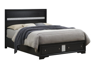 English Elm Madrid King Bed In Sleek Black Laminate With Storage Drawers, Modern Design & Easy Assembly B078S00620