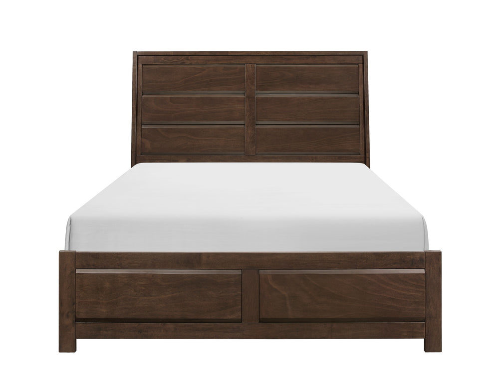 English Elm Espresso Contemporary King Bed With Beveled Framing - Elegant Wooden Furniture For Modern Homes B011S01514