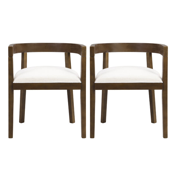 English Elm Christopher Knight Home® - Dining Arm Chairs Set Of 2 - Modern Beige Tub-Style With Rubberwood Frame For Elegant Dining Spaces N771P254285T