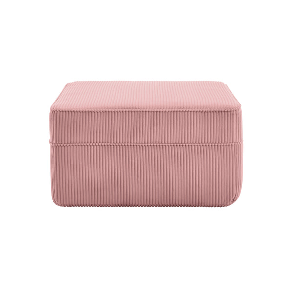 English Elm Martha Corduroy Cloud Ottoman Plush Foam Seating for Modular Living Room Setups Pink W3041P353187