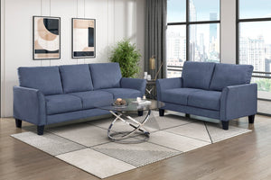 English Elm Modern 2-Piece Upholstered Sofa Set - Plush Blue Loveseat & Sofa For Stylish Living Room Comfort B011S01957