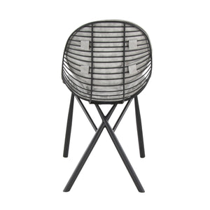English Elm Chair Set of 2 Industrial Modern Black Metal Frame with Faux Leather Dining Seats B202P471345