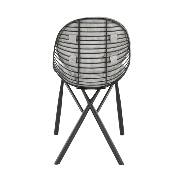 English Elm Chair Set of 2 Industrial Modern Black Metal Frame with Faux Leather Dining Seats B202P471345
