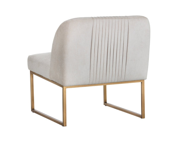 Sunpan NEVIN Lounge Chair - Modern Design in Polo Club Muslin with Antique Brass Legs for Stylish Comfort 105093