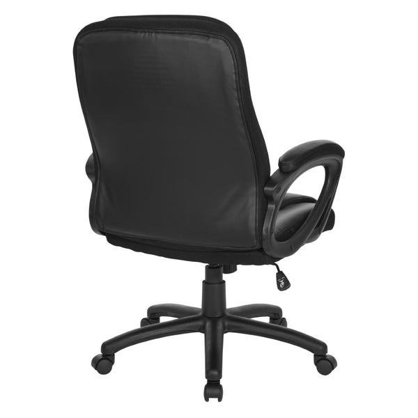 OSP Home Furnishings Faux Leather Executive Office Chair with Lumbar Support and Pneumatic Height Adjustment FL13785-U6