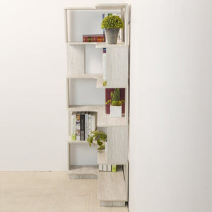 English Elm 90cm L-shaped Corner Bookcase Five Tier Open Shelving Unit for Home Office W2899P444149