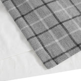 Madison Park Anaheim Casual Plaid Rod Pocket and Back Tab Curtain Panel with Fleece Lining MP40-8275 Grey