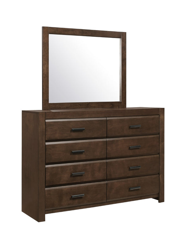 English Elm Espresso Eight Drawer Dresser with Bold Framing Gunmetal Pulls and Dovetail Wood Construction B011P257335