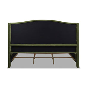 English Elm Jennifer Taylor Home - Marcella Upholstered Shelter Headboard Bed Set - King Size, Olive Green Velvet For Modern Luxury B2719P238229