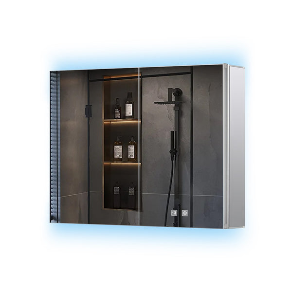 English Elm Corsica Double Door Led Medicine Cabinet with Defogger and Aluminum Frame for Bathrooms B2731P477801