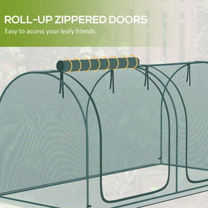 English Elm Outsunny Garden Crop Cage Hdpe Mesh Plant Protection Tent with Zippered Access Doors W2225P174512