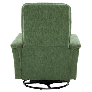 English Elm Manual Recliner Swivel Rocker Boucle Chair with 8-point Massage for Nursery or Living Room Green N763P363763F