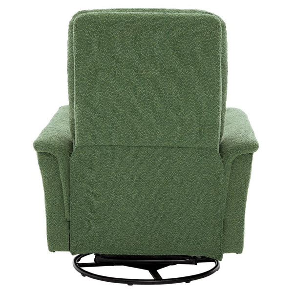 English Elm Manual Recliner Swivel Rocker Boucle Chair with 8-point Massage for Nursery or Living Room Green N763P363763F