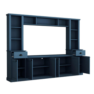 English Elm Minimalist Modular Wall Unit Four Piece Entertainment System Fits Tvs up to 75 Inches SD000031AAC