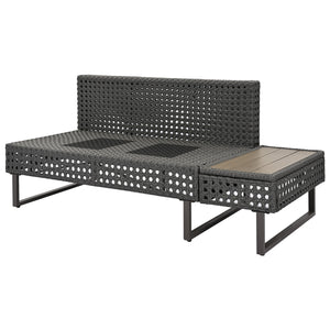 English Elm K&K 6-Pers Diamond Weave Patio Sectional Set with Thick Cushions, Extendable Ice Coffee Table, UV-Resistant Wicker Grey+Brown+Yellow N707S000013G