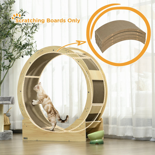 English Elm PawHut Reversible Cat Scratching Board 4-Pack for Indoor Cats – Eco-Friendly Cardboard Pad, Durable Protects Furniture Brown W2225P217055
