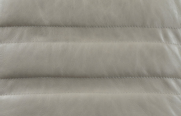 English Elm Piran Gray Top Grain Leather Accent Chair & Ottoman Set with 360° Swivel, Metal Base, Plush Foam Comfort B2726S00425