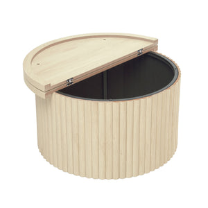 English Elm Coffee Table - Modern Round Accent Table With Flip-Top Design For Small Spaces & Living Rooms W688P248119
