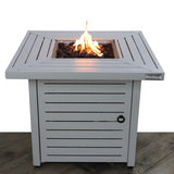 25'' H X 30'' W Steel Outdoor Fire Pit Table With Li