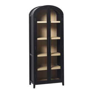 Chantelle Modern Arched Bookcase with Glass Doors Black WECHA41OS3BL0 Walker Edison