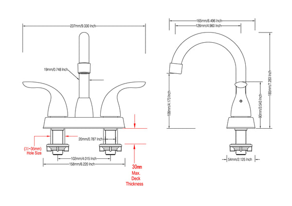 English Elm Bathroom Widespread Two Handle Faucet with Supply Lines and Pop up Drain Included Chrome B2724P499385