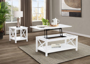 English Elm 2-piece Pine Lift Top Coffee Table Set with Storage for Farmhouse Living Rooms B016S00068
