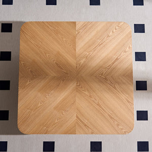 English Elm Square Ash Veneer Parquet Coffee Table Low Profile Modern Living Room Accent W2085P398980