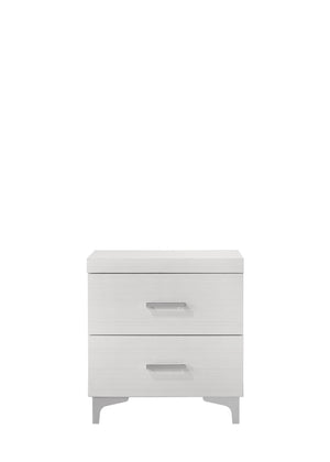 English Elm Casilda White Nightstand with Dovetail Drawer, Metal Glide & 100lb Capacity – Stylish Storage B2726P339263
