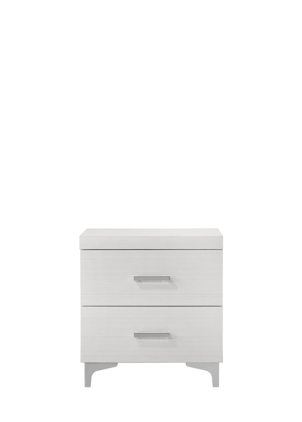 English Elm Casilda White Nightstand with Dovetail Drawer, Metal Glide & 100lb Capacity – Stylish Storage B2726P339263